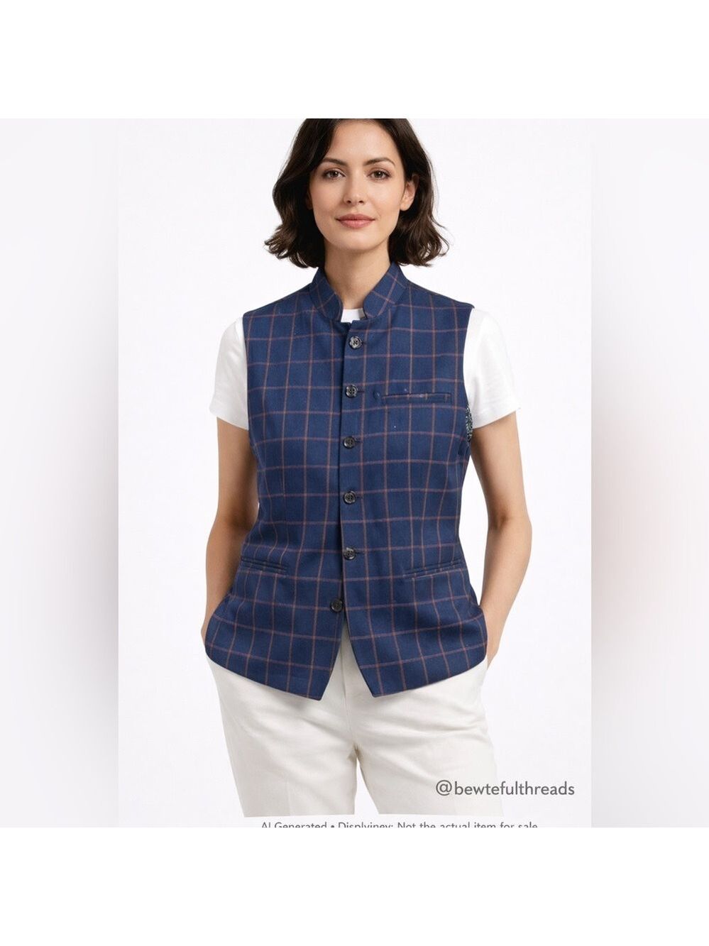 Vintage Wool Blend Plaid Waistcoat Women’s XS S Paisley Lined Vest